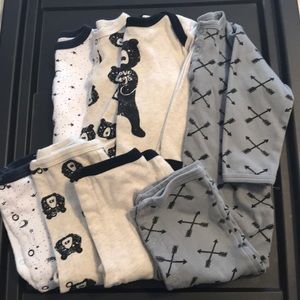 4 long sleeved rompers 24mo.